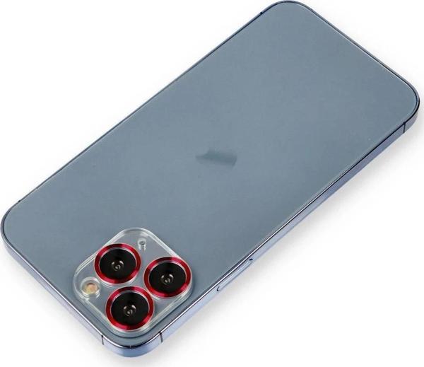 iPhone 11 Pro Max Metal Kamera Lens Koruma Cam - Kırmızı - Image 1