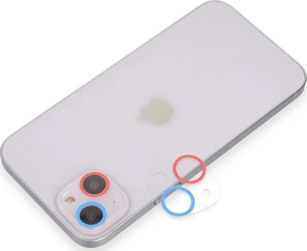 iPhone 14 Plus Renkli Kamera Lens Koruma Cam - Pembe-Mavi - Image 1