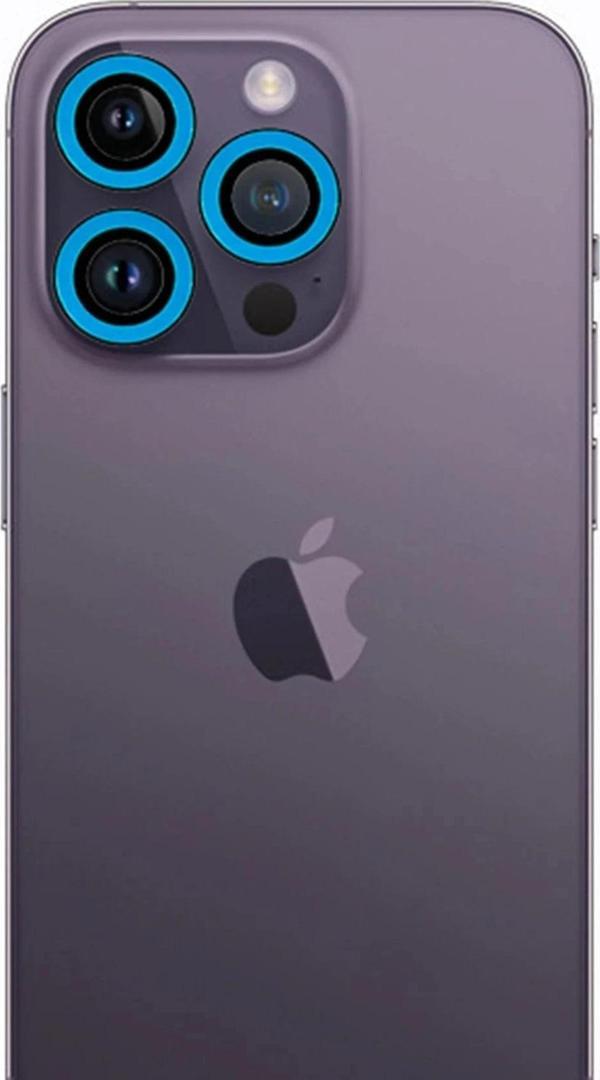 iPhone 13 Pro Max Neon Fosforlu Kamera Lens - Mavi - Image 1