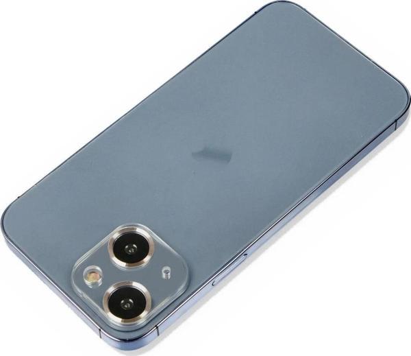 iPhone 13 Mini Metal Kamera Lens Koruma Cam - Gold - Image 1