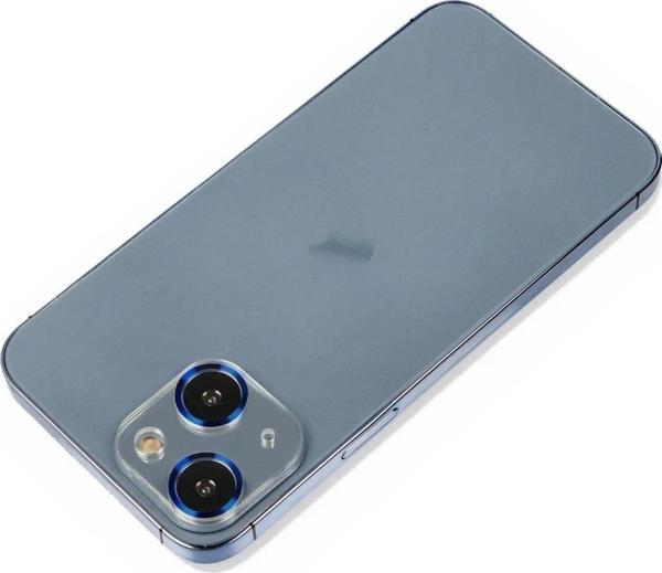 iPhone 14 Metal Kamera Lens Koruma Cam - Mavi - Image 1