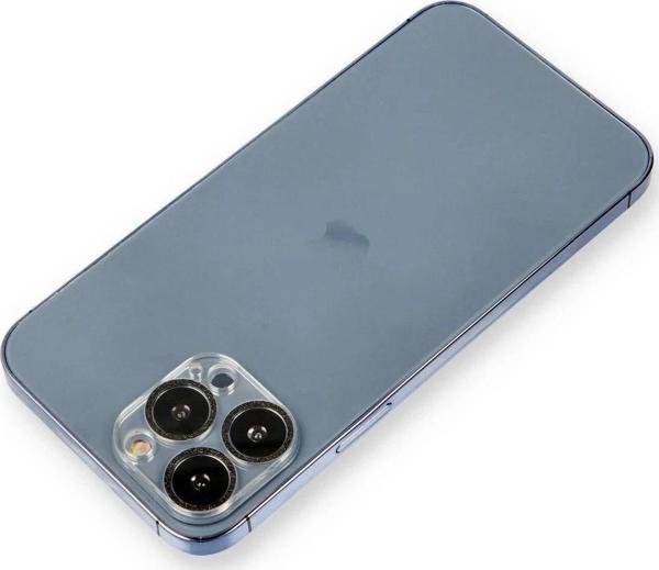 iPhone 13 Pro Max Shine Kamera Lens Koruma Cam - Siyah - Image 1