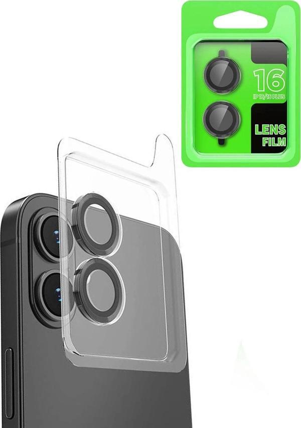 iPhone 16 Plus Raze Metal Kamera Lens - Siyah - Image 1