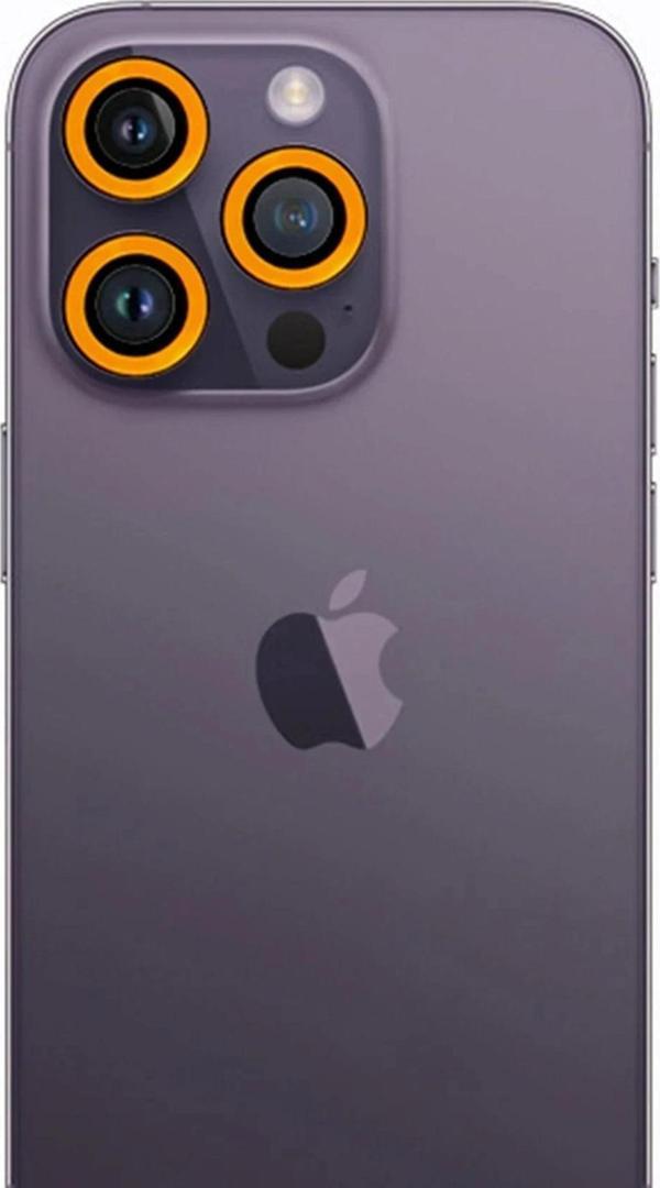 iPhone 12 Pro Max Neon Fosforlu Kamera Lens - Sarı - Image 1