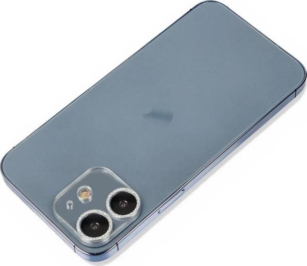 iPhone 12 Shine Kamera Lens Koruma Cam - Gümüş - Image 1