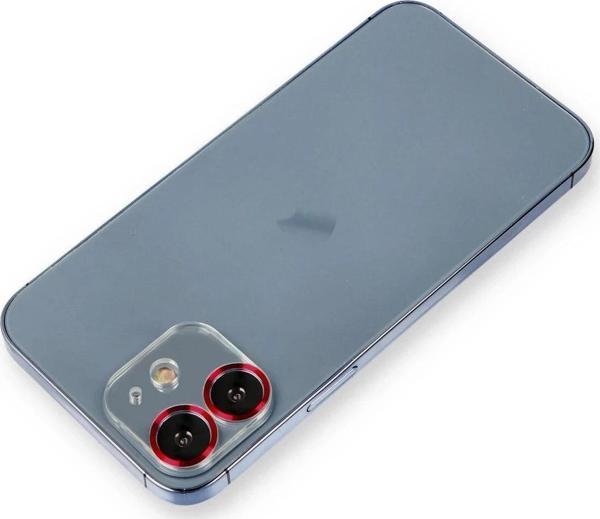 iPhone 12 Metal Kamera Lens Koruma Cam - Kırmızı - Image 1
