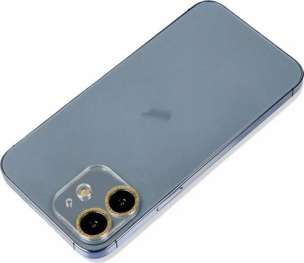 iPhone 12 Mini Shine Kamera Lens Koruma Cam - Gold - Image 1
