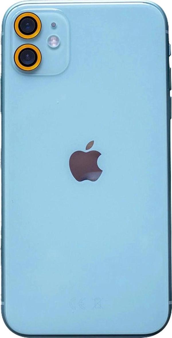 iPhone 11 Neon Fosforlu Kamera Lens - Sarı - Image 1