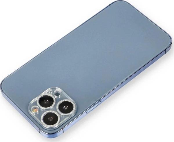 iPhone 12 Pro Shine Kamera Lens Koruma Cam - Gümüş - Image 1