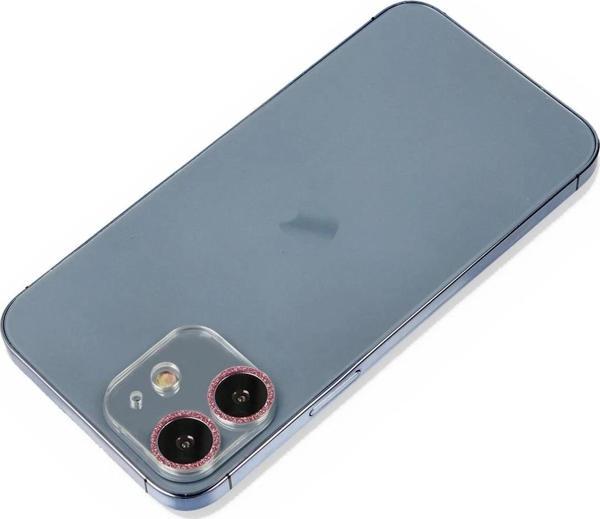 iPhone 12 Mini Shine Kamera Lens Koruma Cam - Pembe - Image 1