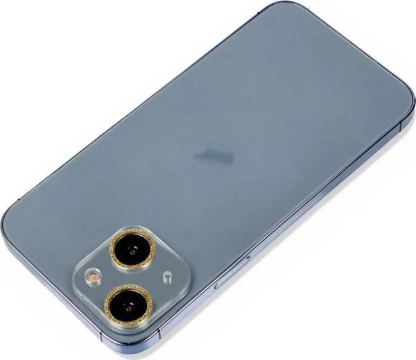 iPhone 13 Mini Shine Kamera Lens Koruma Cam - Gold - Image 1