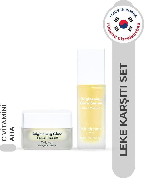 Muldream Cilt Tonu Dengeleyici Ve Leke Karşıtı Bakım Seti - Aha Ve C Vitamini Içerikli Krem & Serum - Image 1