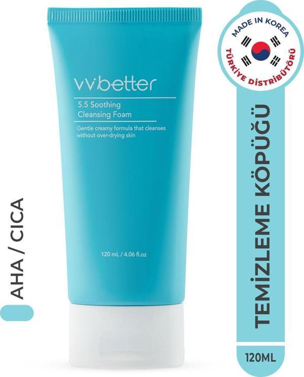Vvbetter Cleansing Foam 5.5 Soothing Yatıştırıcı Onarıcı Yüz Temizleme Jeli Ceramide Ve Centella Kore 120Ml - Image 1