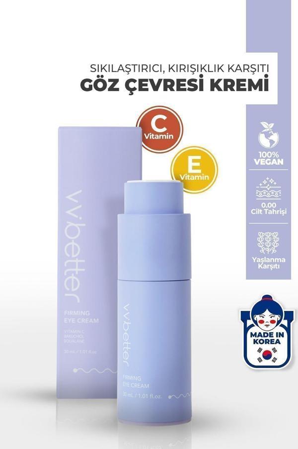 Vvbetter Firming Eye Cream Göz Altı Nemlendirici, Kırışıklık Karşıtı Göz Çevresi Kremi 8 Tip Peptid Kore 30Ml - Image 1