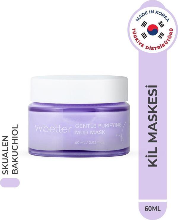 Vvbetter Gentle Purifying Mud Mask Canlandırıcı Ve Arındırıcı Kil Maskesi 8 Tip Peptid Ve Bakuchiol Kore 60Ml - Image 1