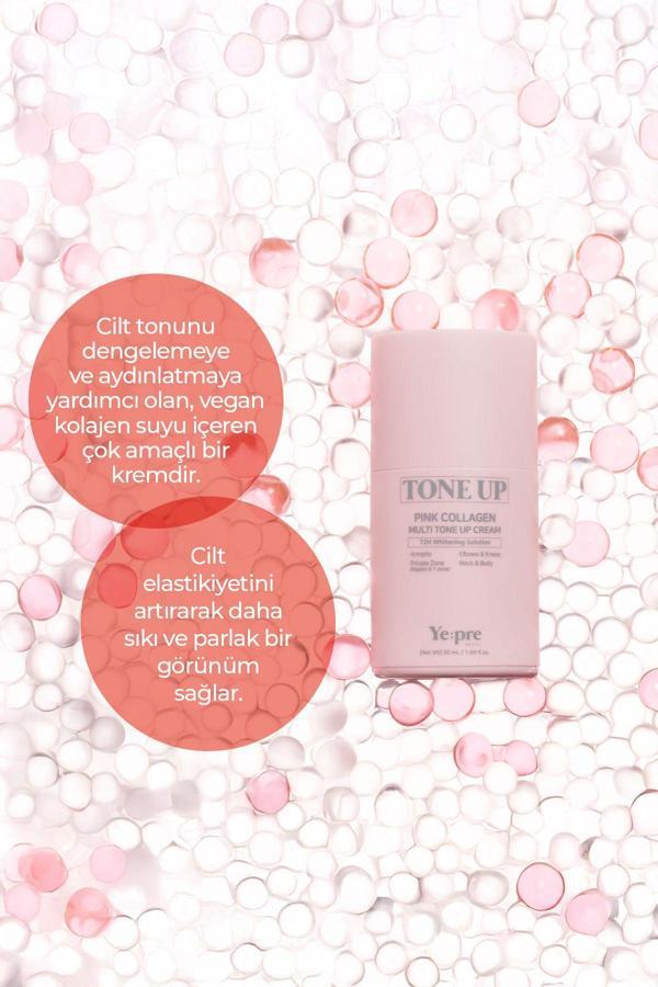 Ye:Pre Pink Collagen Multi Tone Up Cream Ton Eşitleyici Kolajen Krem 72 Saat Etkili Leke Karşıtı Kore 50Ml - Image 1