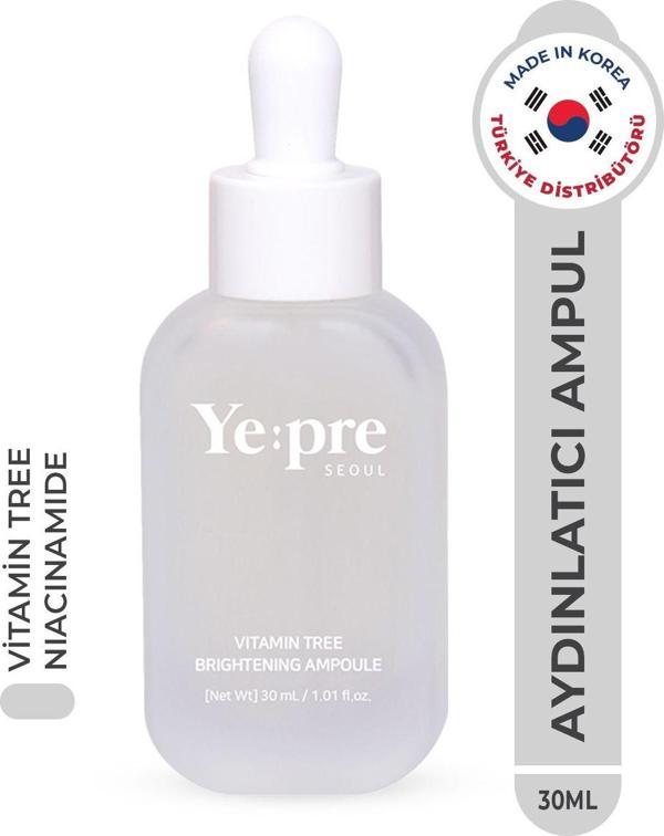 Ye:Pre Vitamin Tree Brightening Ampoule Aydınlatıcı Cilt Tonu Eşitleyici Ampul Niacinamide Kore 30Ml - Image 1