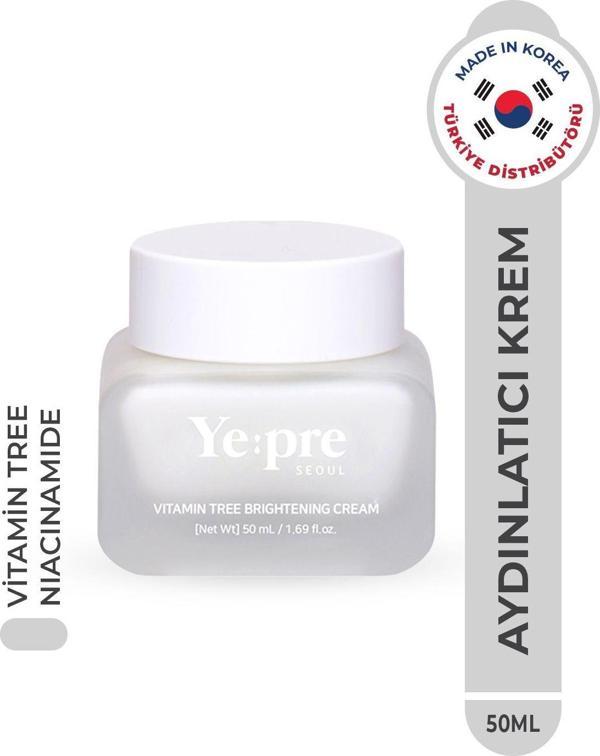 Ye:Pre Vitamin Tree Brightening Cream Aydınlatıcı Cilt Tonu Eşitleyici Nemlendirici Niacinamide Kore 50Ml - Image 1