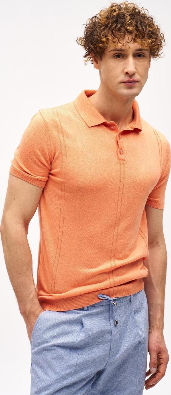 Erkek Mercan  Polo Yaka Triko Kısa Kol - Image 1