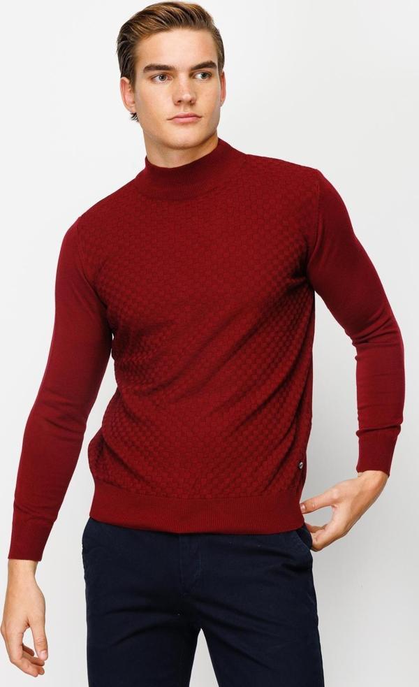 Erkek Bordo  Yarım Balıkçı Triko - Image 1
