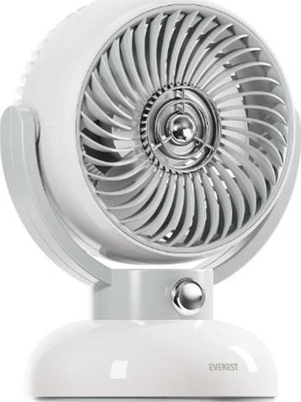 Everest EFN12 Krem 1200mAh 3 Hız Kademe Led Işıklı Retro Masaüstü Usb Fan - Image 1