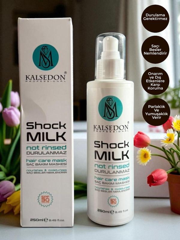 MS Kalsedon Shock Milk Durulamasız Keratin Saç Bakım Maske Sütü 250ml - Image 1