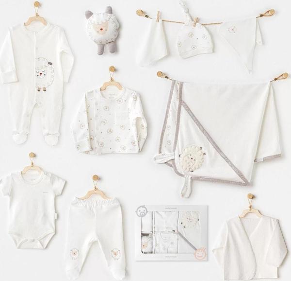 Andywawa Ac25561 Newborn Set Tinny Ships 10'lu Hastane Çıkışı Ekru - Image 1