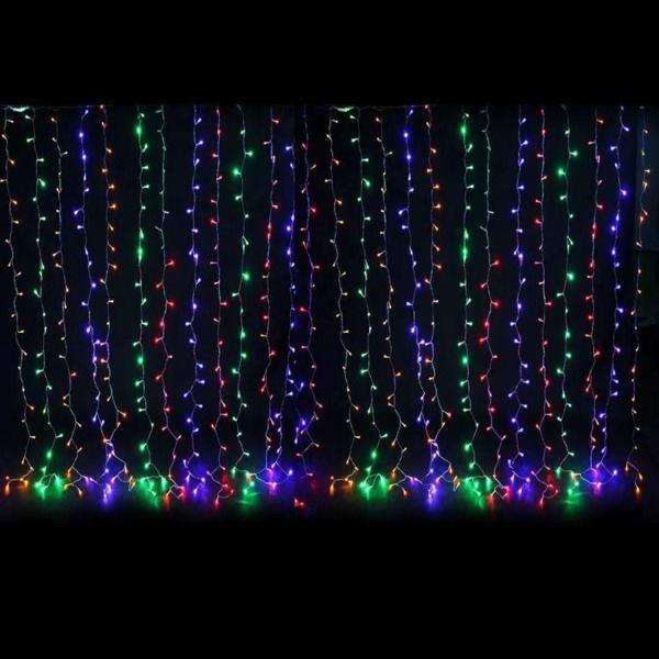 Ycl Yps-113Rgb 600 Ledli 2X3 M Perde Led/Ip44 İç Mekan/30 Led*20 Saçak Fişli Çok Renkli - Image 1