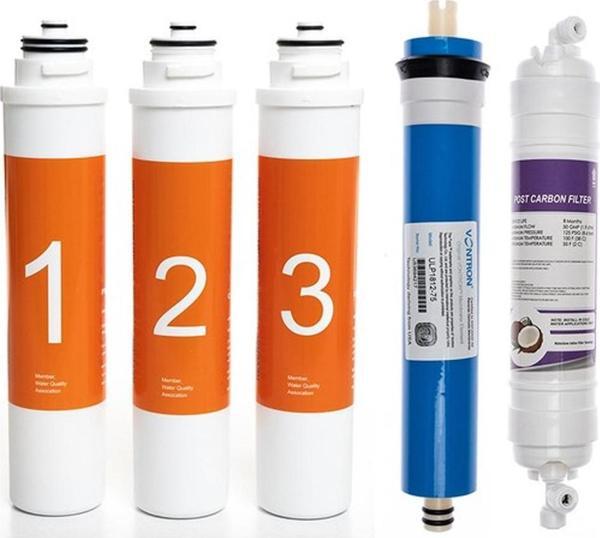 Sulook Waterlife Su Arıtma Cihazı Uyumlu Tak-Çevir 5'li Filtre Seti, Vontron Membranlı - Image 1