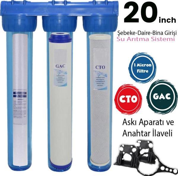 20 İnç Bina - Daire- Şebeke Girişi Su Arıtma Filtre Seti En İyi - Image 1