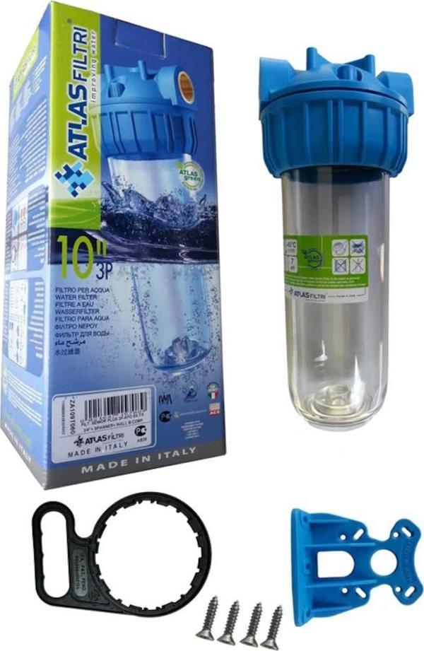 Atlas 3/4" 10" İnch Daire Girişi Boş Tekli Filtre Kabı - Image 1