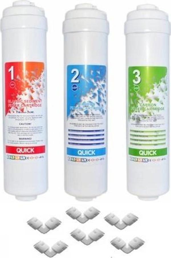 Quick Su Arıtma Cihazı Filtresi Kapalı Kasa 3'lü Filtre Seti - Image 1