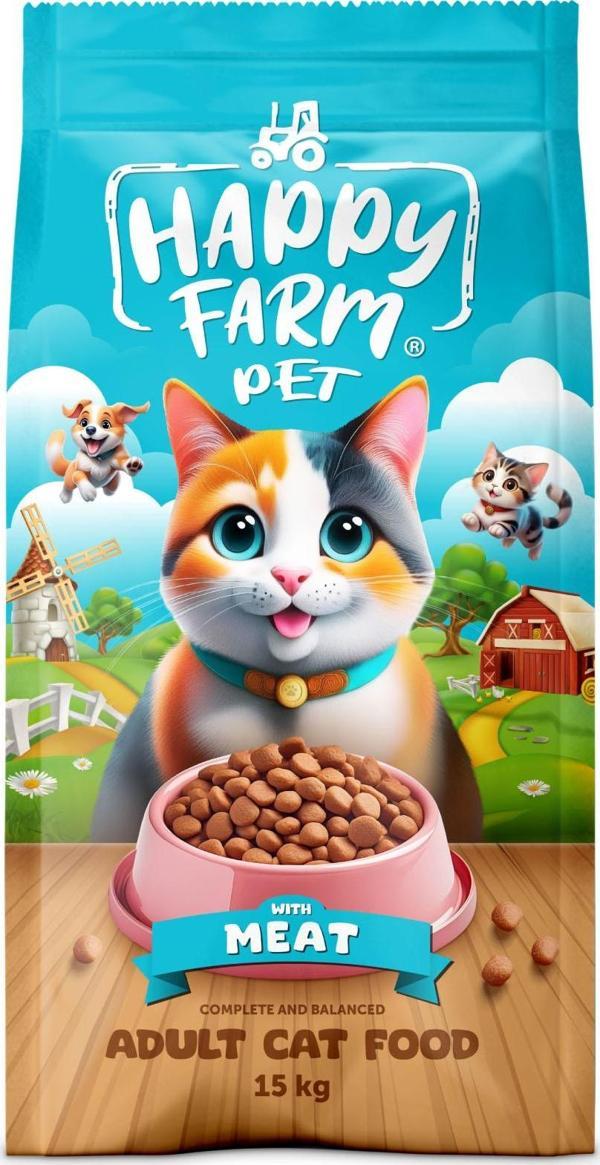 Happy Farm Etli Kedi Maması 15Kg - Image 1