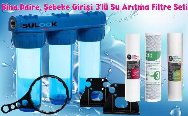 Şebeke Daire Bina Girişi Su Arıtma Sistemi 3Lü Süper Ekonomik Set - Image 1