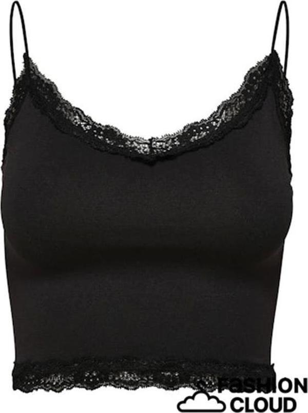 Dantel Yaka İp Askılı Crop - Image 1