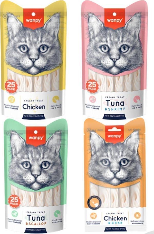 Creamy Cat Treat Karışık Krema Sıvı Kedi Ödül Maması 14 Gr X 100 Adet (bursamagaza16) - Image 1