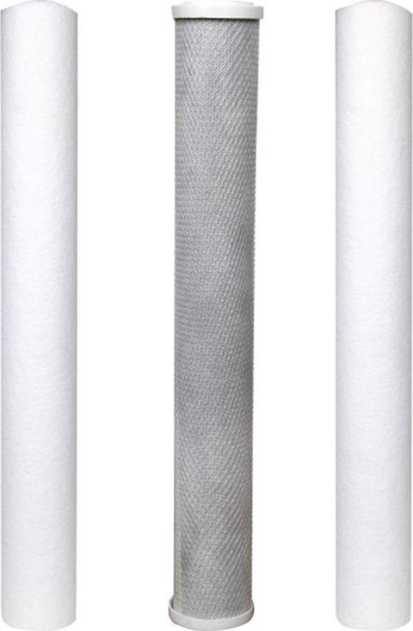 Su Arıtma 20 Inch 5 Micron Tortu + B. Aktif Karbon + Tortu Filtre 456214963 - Image 1