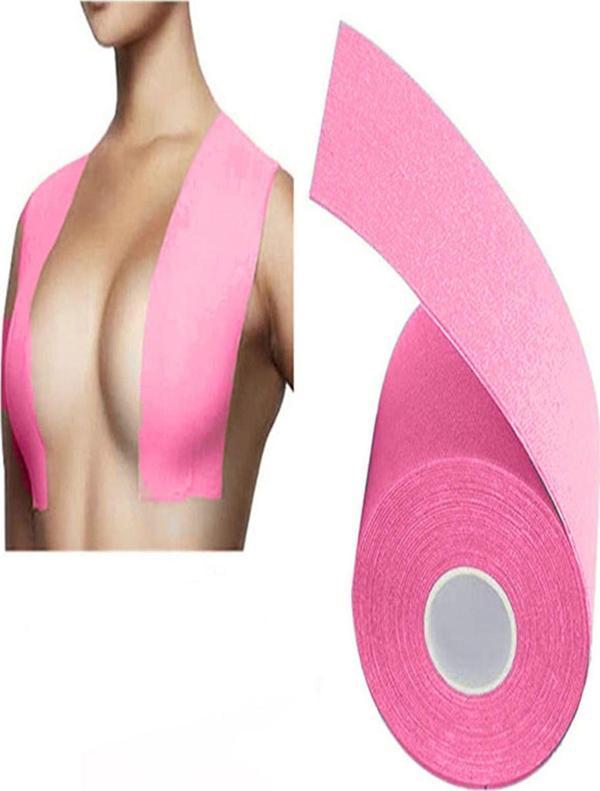 İnobag Göğüs Bandı Meme Dikleştirici Bant Meme Kaldırıcı Pembe Renk - Image 1