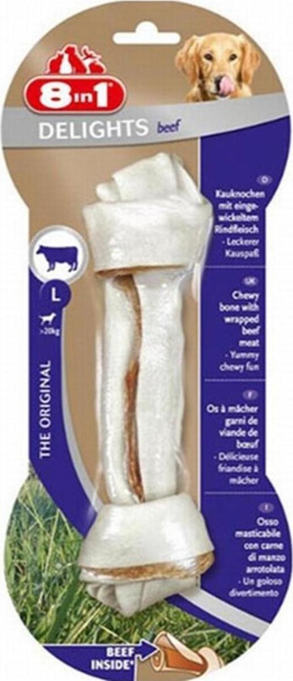 8in1 Delights Düğümlü Biftekli Ağız Bakım Köpek Ödülü Large 85 gr - Image 1