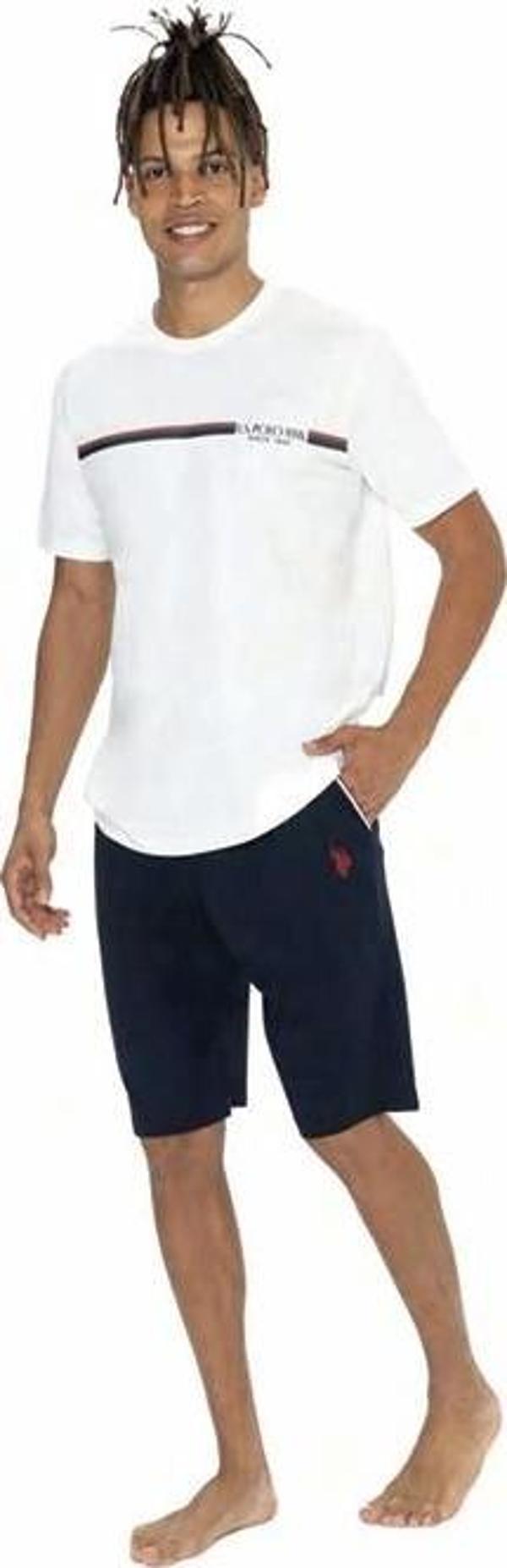 U.S. Polo Assn. Erkek Yazı Detaylı Yuvarlak Yaka Pijama Takım - Image 1