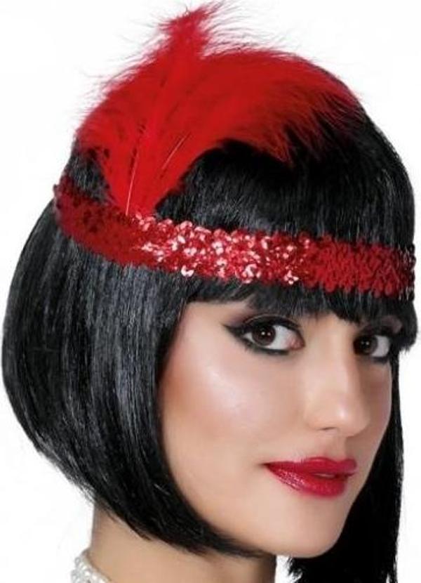 Kırmızı Renk Çarliston Saç Bandı - Image 1