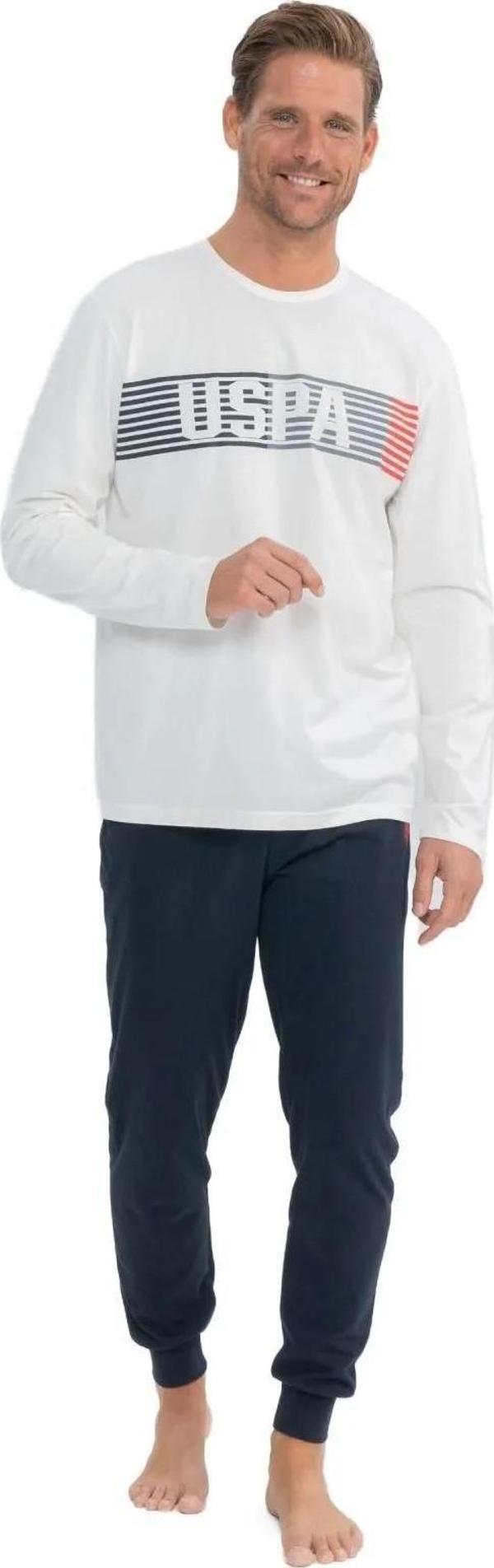 U.S. Polo Assn. Erkek Yuvarlak Yaka Göğüs Baskılı Pijama Takımı - Image 1