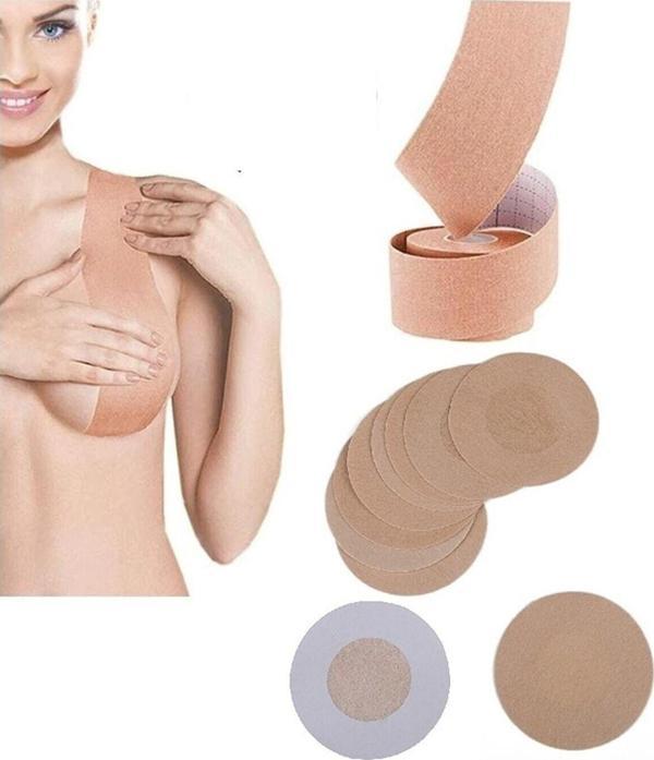 İnobag 5 Metre Push Up Göğüs Meme Dikleştirici Kaldırıcı Kaldırma Ped Ve 10 Adet Göğüs Ucu Kapatıcı Bandı - Image 1