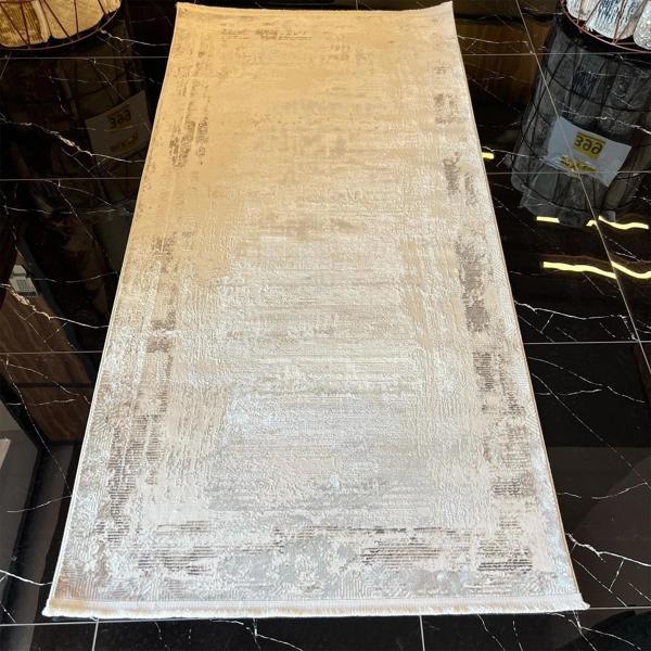 Hoom Rugs Zenith 1066 Bej Mikrofiber Polyester Antibakteriyel & Modern Tasarım Halı - Image 1