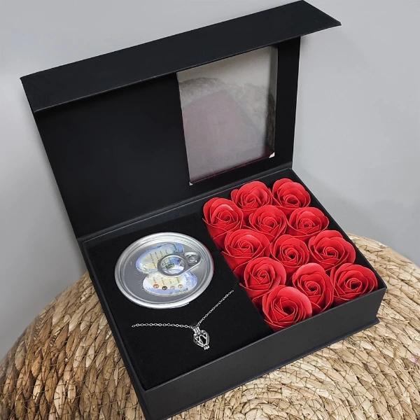 Romantik Gül ve İstiridye İnci Kolye Seti - Image 1