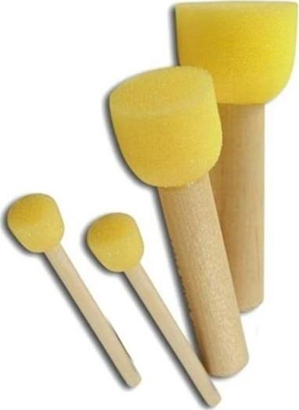 Brons Sünger Ponpon Fırça Seti 4Lü - 2 set - Image 1