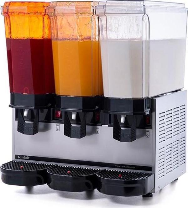 Samixir Klasik Triple 60 Lt Fıskiyeli-Karıştırıcılı Soğuk İçecek Makinesi 60-SSMI - Image 1