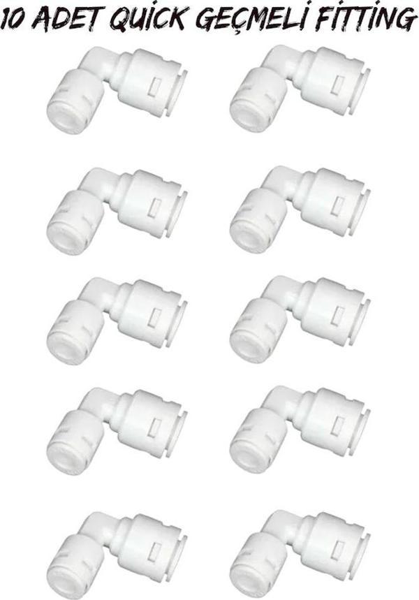Su Arıtma Cihazı Filtreleri 1/4 L Dirsek Quick Geçme (10 Adet ) - Image 1