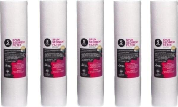 Su Arıtma Cihazı Filtresi 5 Mikron 10"inç Sediment Spun Filtre 5 Adet - Image 1