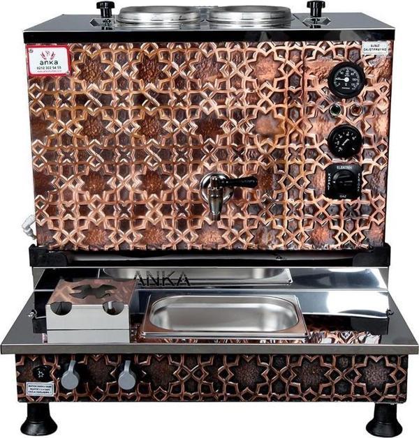 Anka Pro Plus Otomatik Çay Kazanı, 2 Demlikli, 20 Litre, Bakır, Elektrikli,Tüplü - Image 1